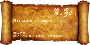 Mircsov Zsombor névjegykártya