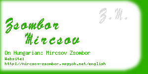 zsombor mircsov business card